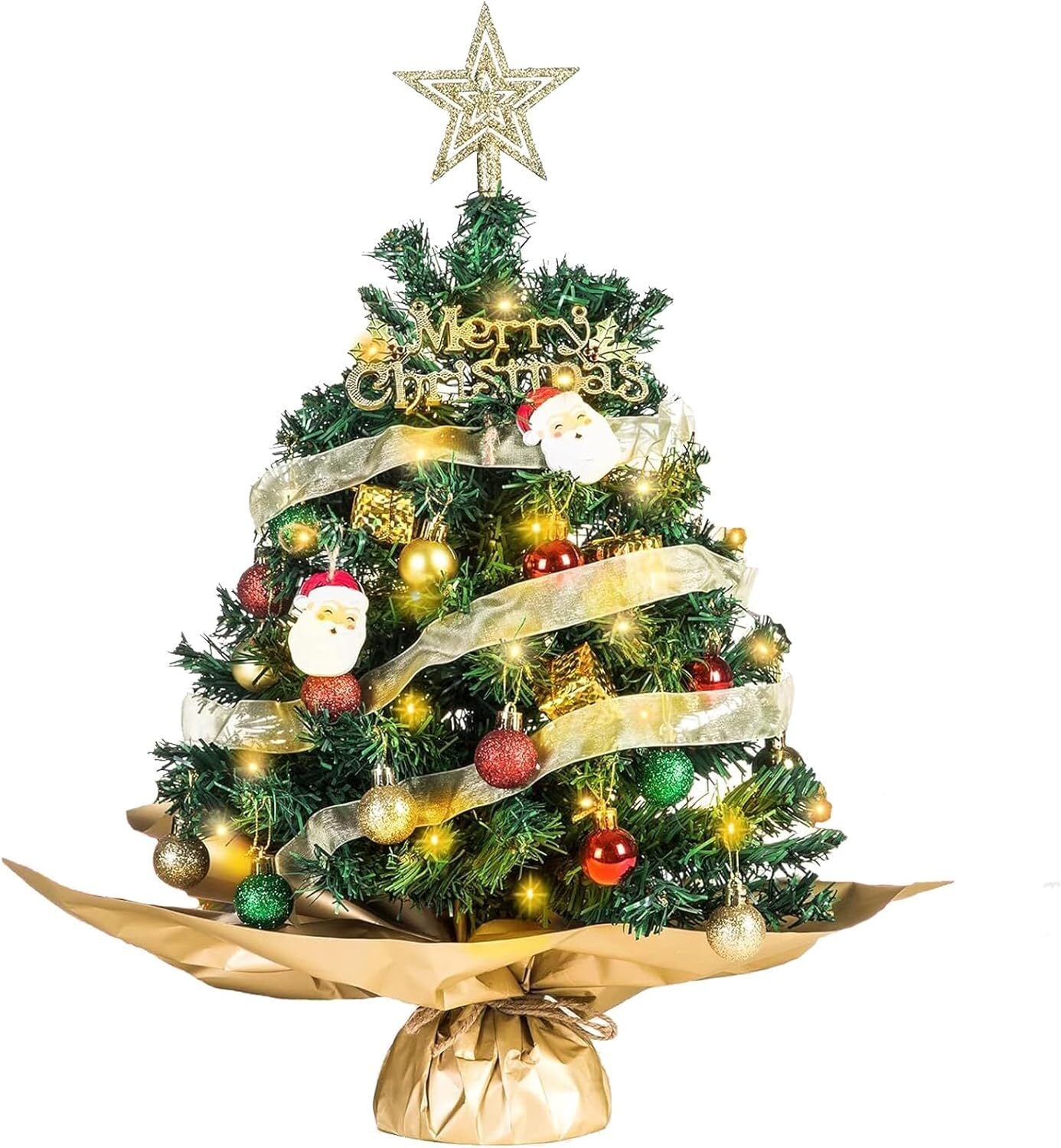 Mini-Weihnachtsbaum mit LED-Leuchten Kleine künstliche Weihnachtsbaumdekoration