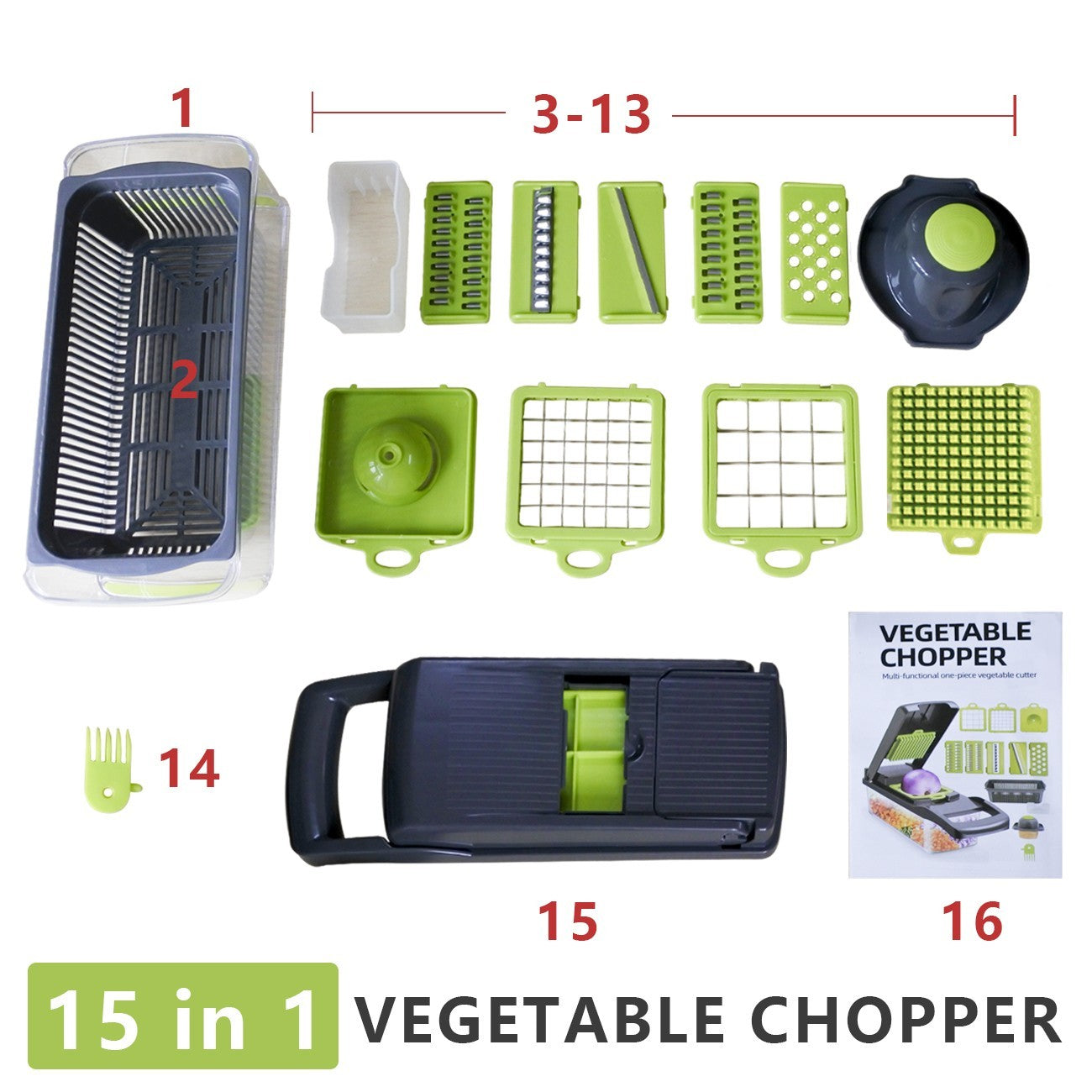 Smart 15TLG Dicer Vegetable Slicer Shredder Manual Onion Chopper