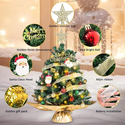 Mini-Weihnachtsbaum mit LED-Leuchten Kleine künstliche Weihnachtsbaumdekoration